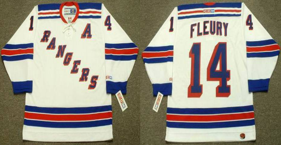 2019 Men New York Rangers #14 Fleury white CCM NHL jerseys